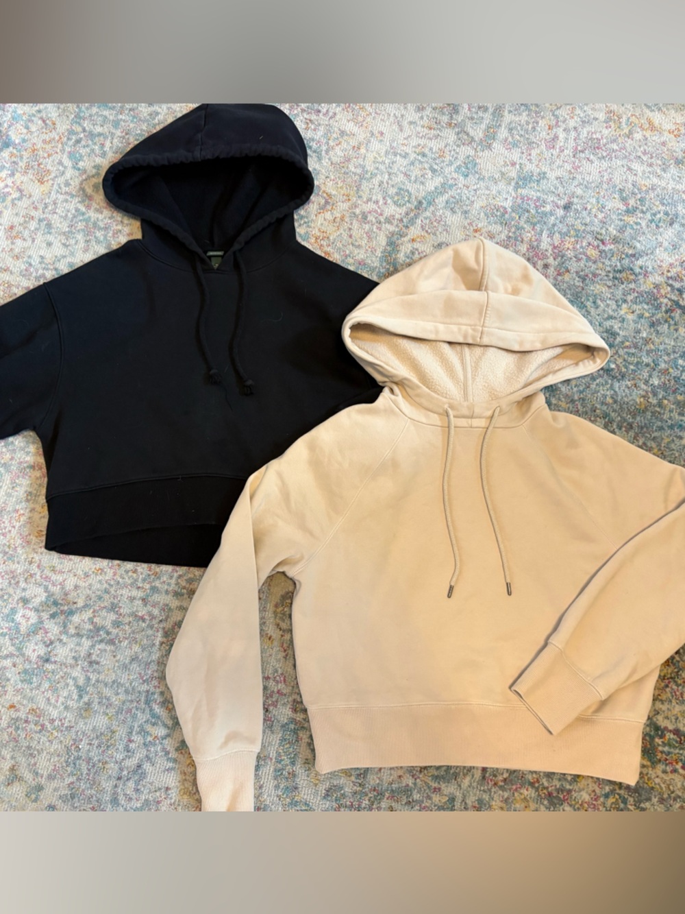 Women’s Juniors XS Lot of 2 Cropped Hooded Hoodie Athletic Sweatshirts Black